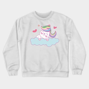 Adorable unicorn on a cloud Crewneck Sweatshirt